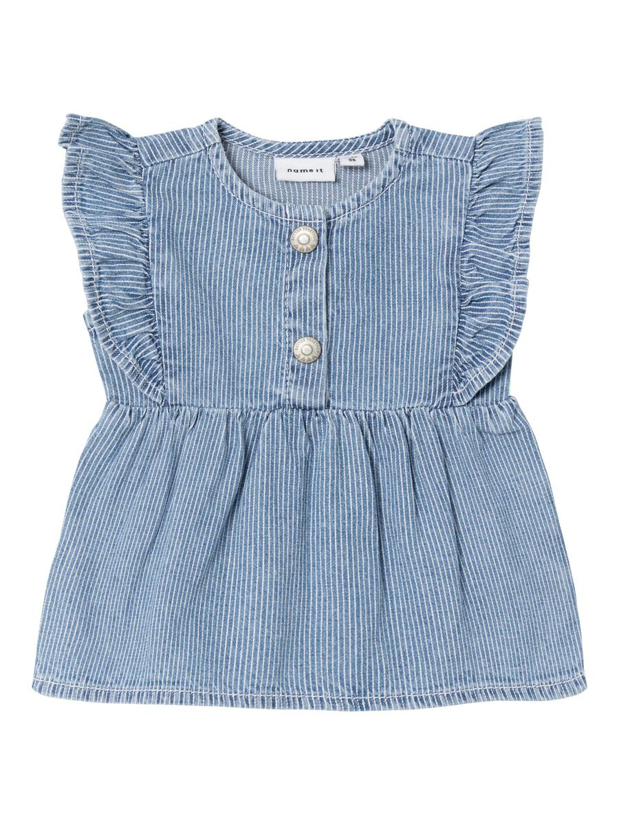 GESTREEPT DENIM TOP