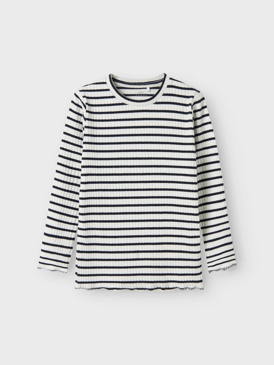 SLIM FIT TOP MET LANGE MOUWEN