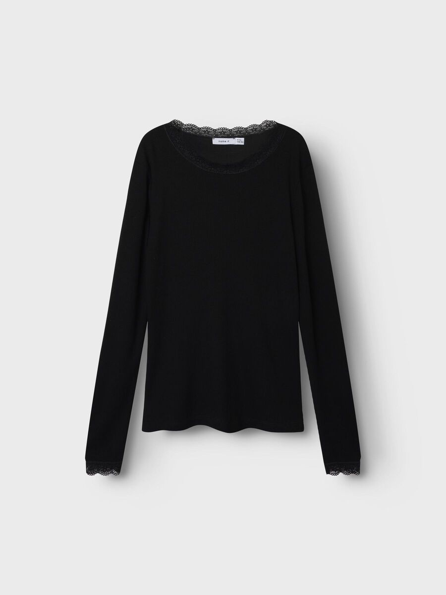 SLIM FIT TOP MET LANGE MOUWEN