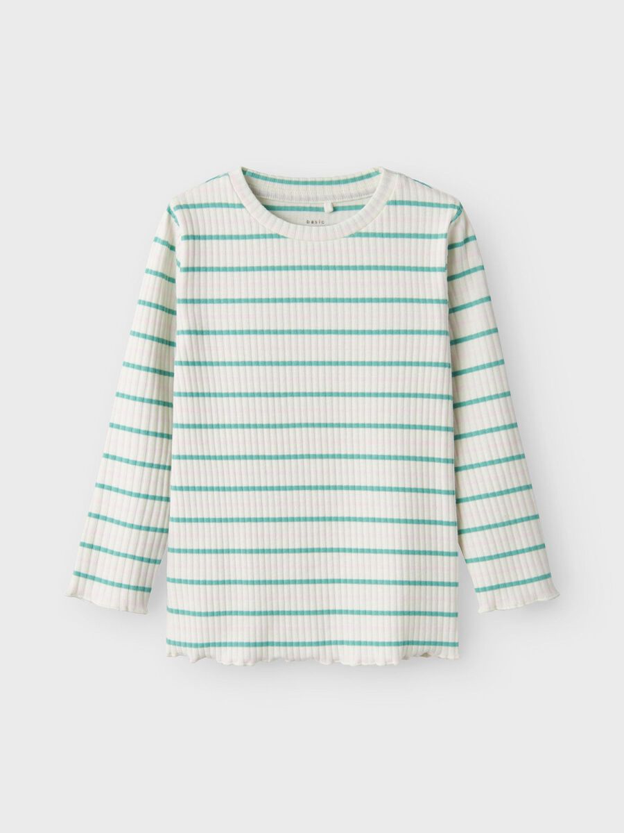 SLIM FIT TOP MET LANGE MOUWEN