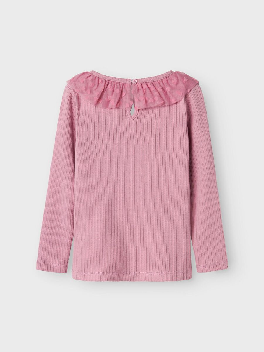 SLIM FIT TOP MET LANGE MOUWEN