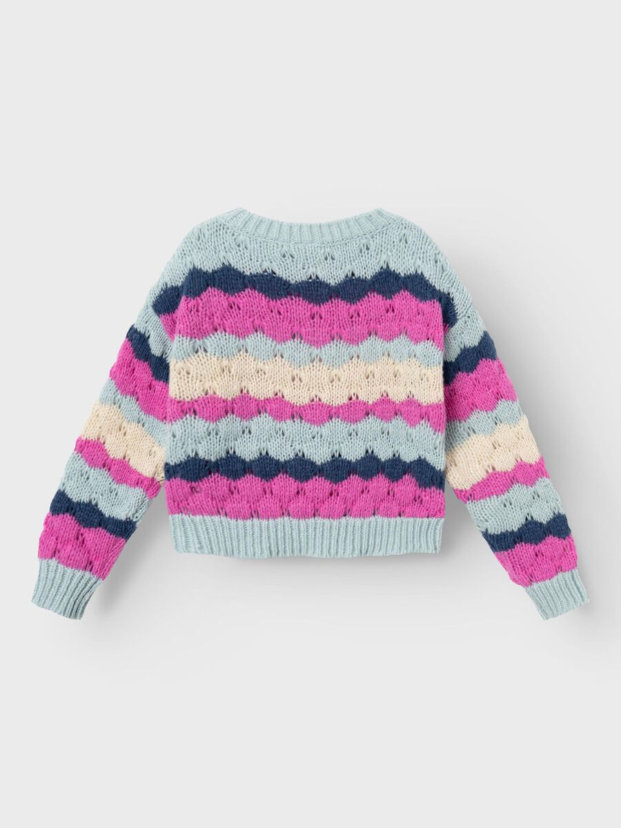 LANGE MOUWEN GEBREIDE TRUI