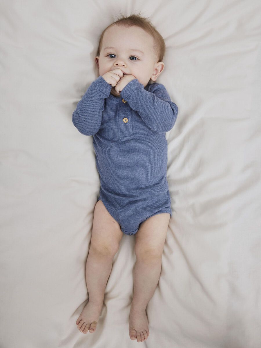 LANGE MOUWEN RIB ROMPER