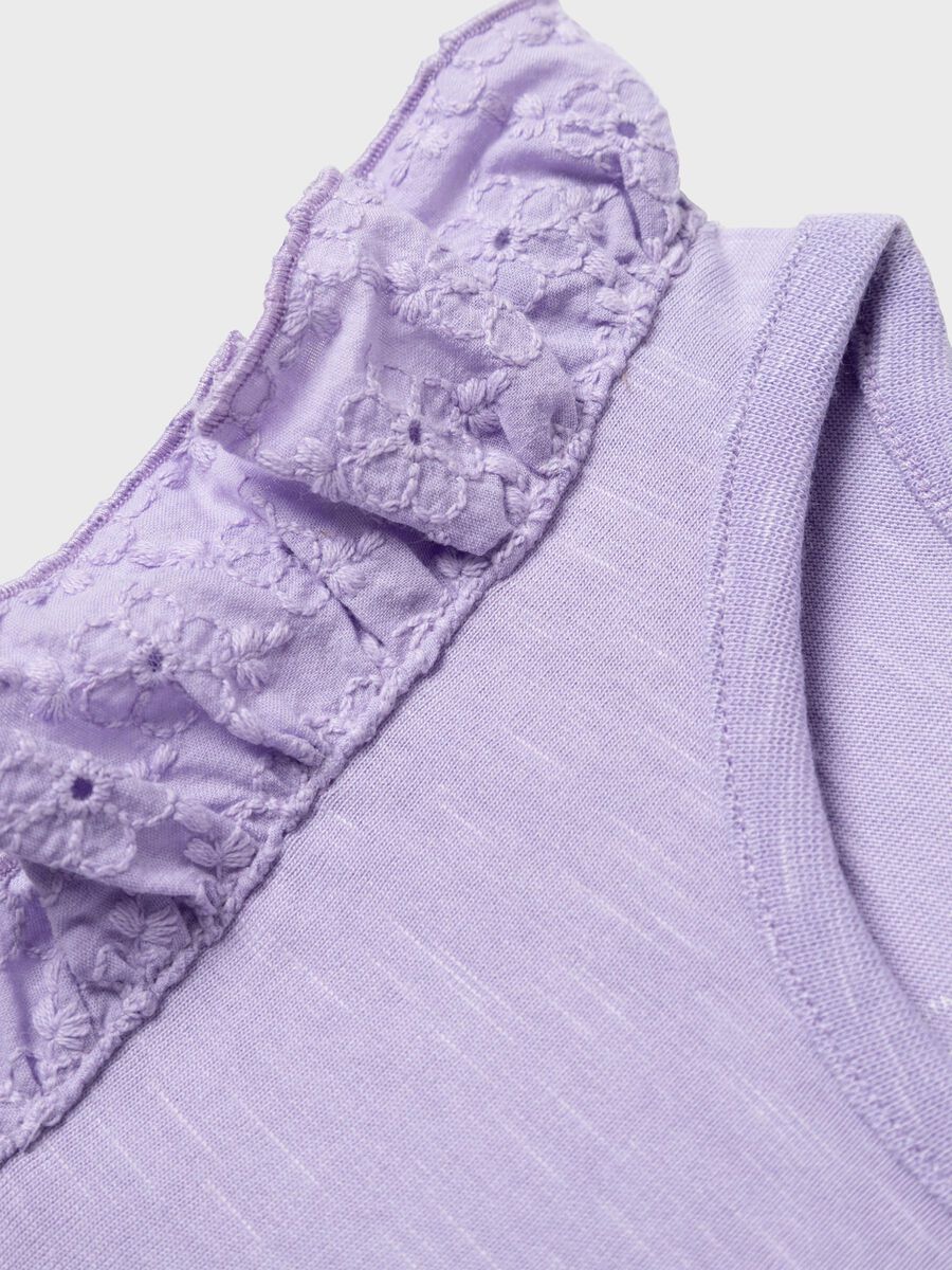 REGULAR FIT TOP MET KAPMOUWEN