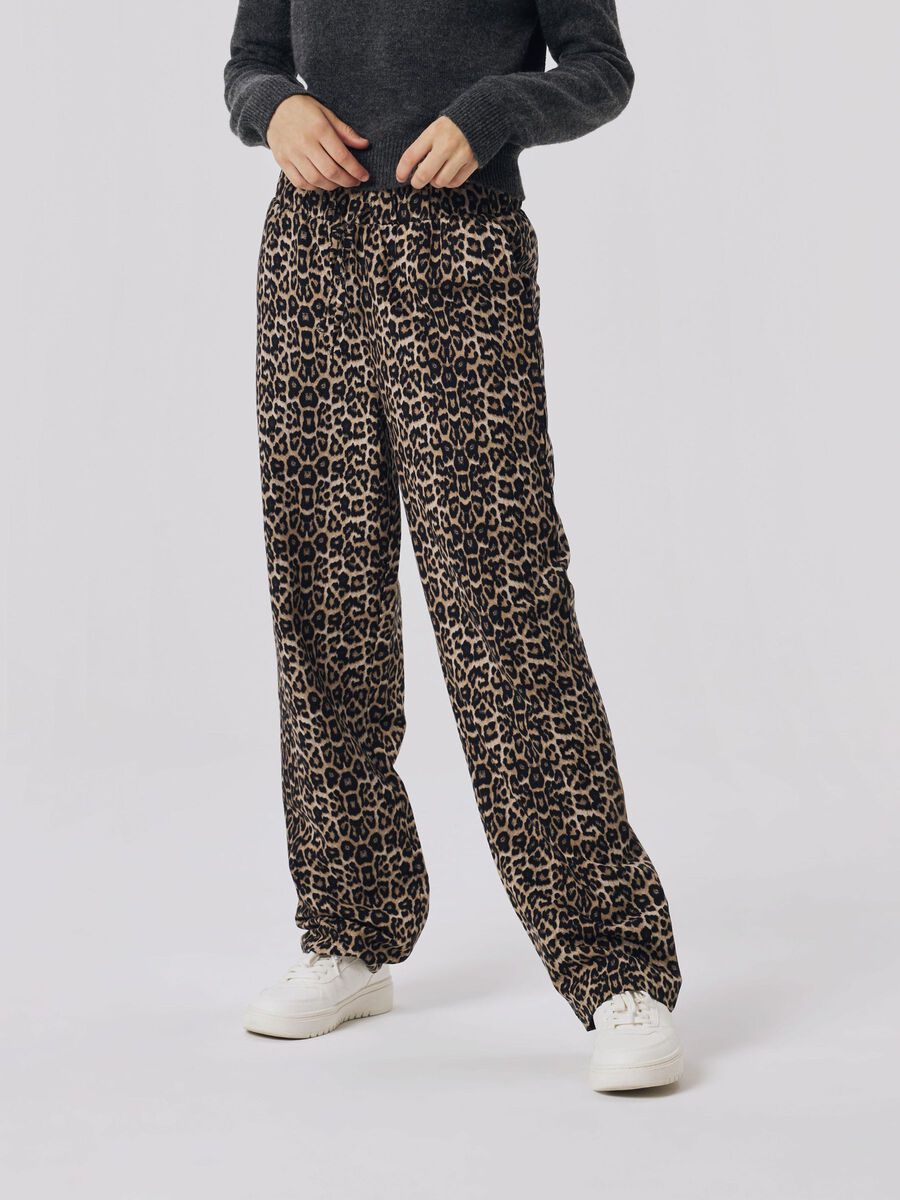 LUIPAARD WIDE LEG BROEK