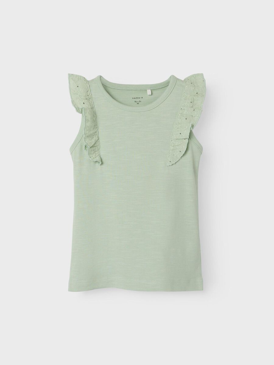 REGULAR FIT TOP MET KAPMOUWEN