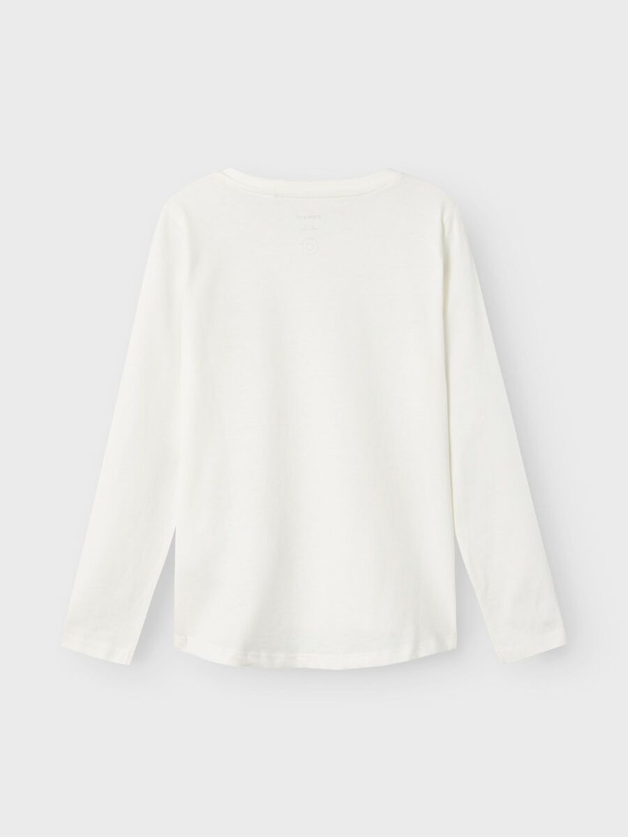 GLITTER PRINT TOP MET LANGE MOUWEN