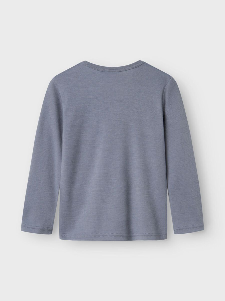 MERINOWOL TOP MET LANGE MOUWEN