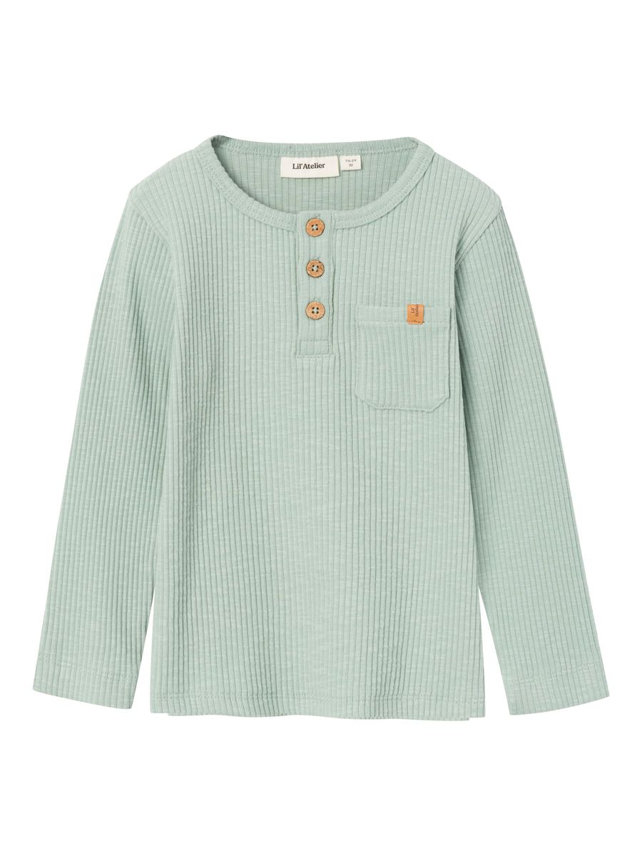 SLIM FIT TOP MET LANGE MOUWEN