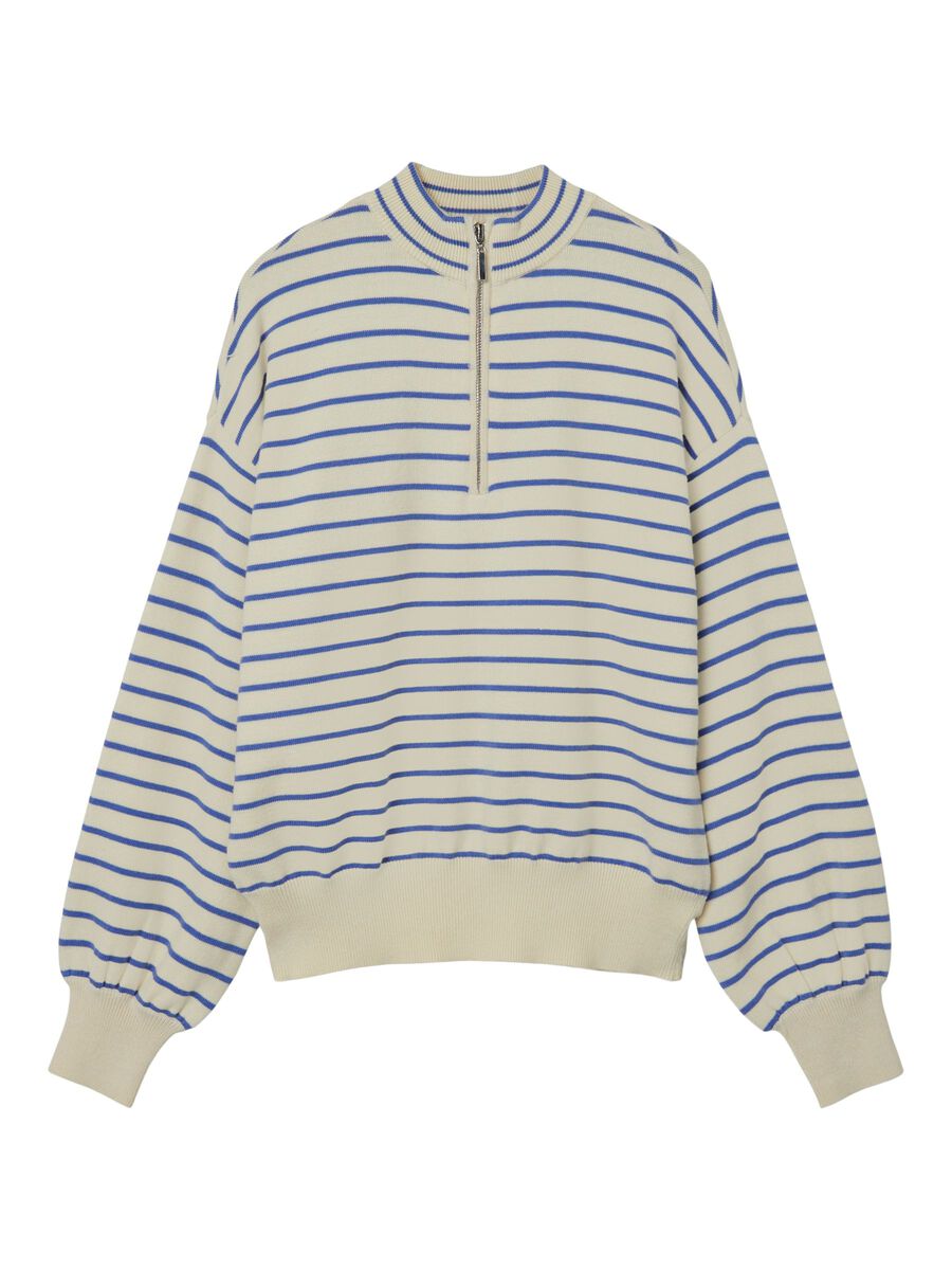 GESTREEPT HALVE RITS GEBREIDE TRUI