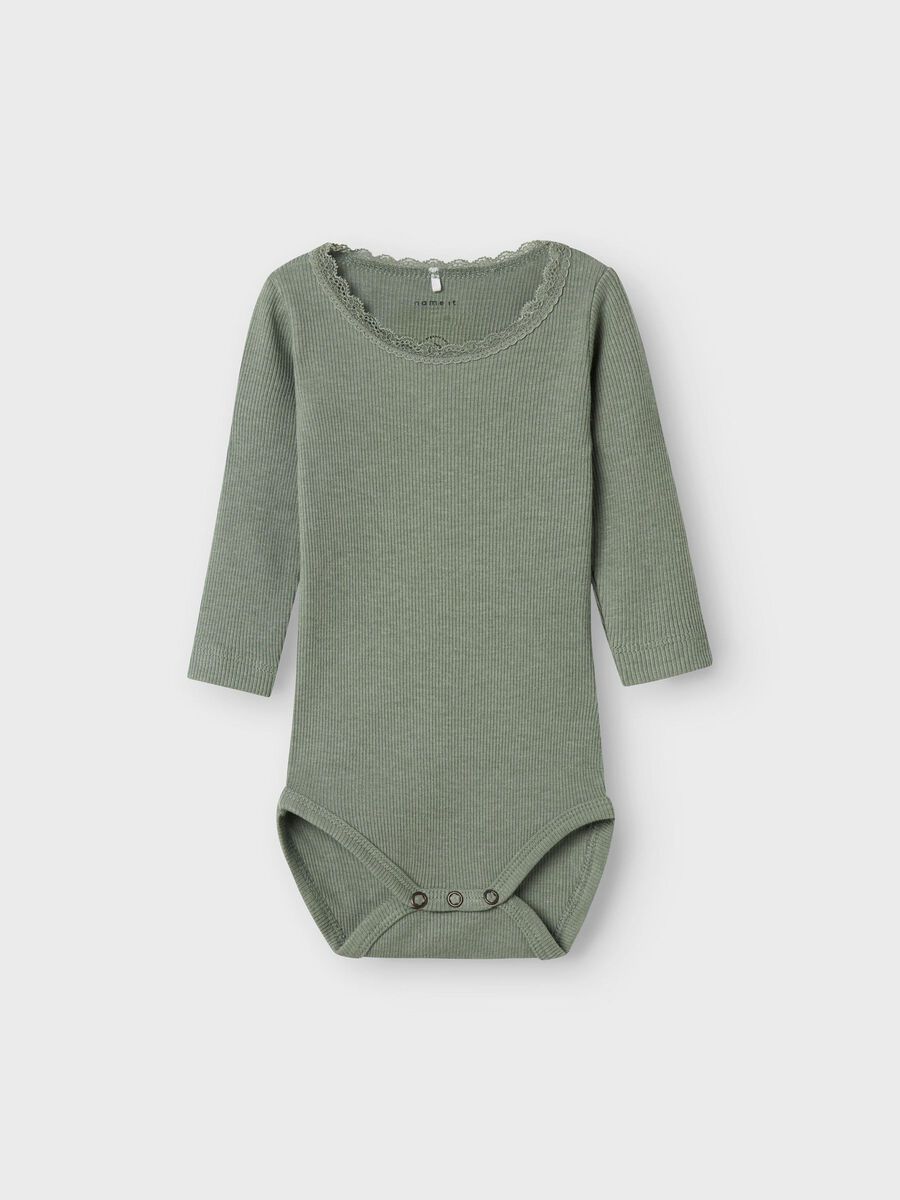 LANGE MOUWEN RIB ROMPER