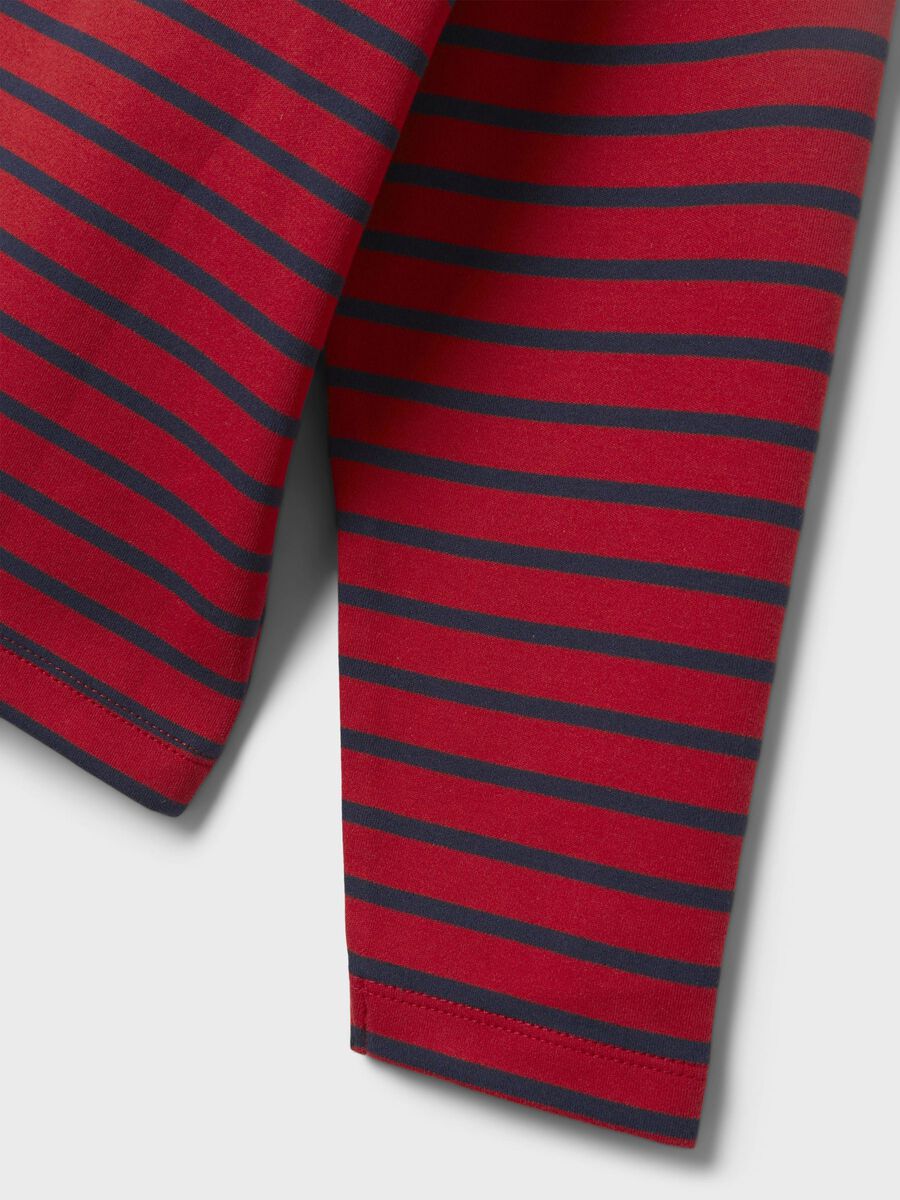 GESTREEPT TOP MET LANGE MOUWEN