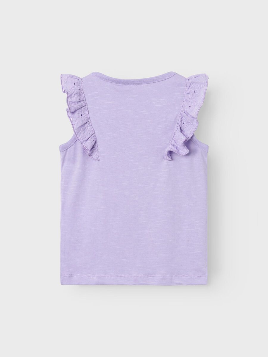 REGULAR FIT TOP MET KAPMOUWEN