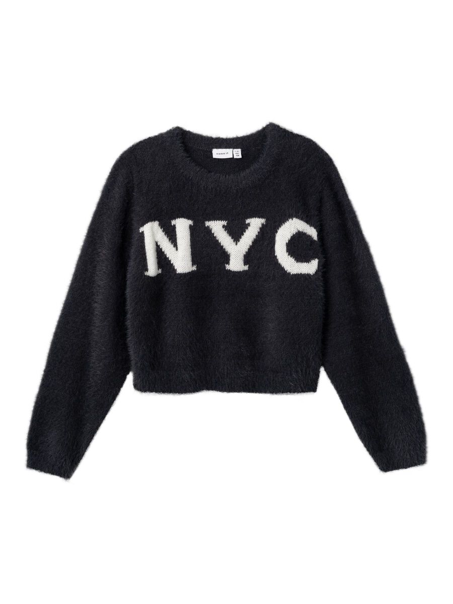 LANGE MOUWEN GEBREIDE TRUI