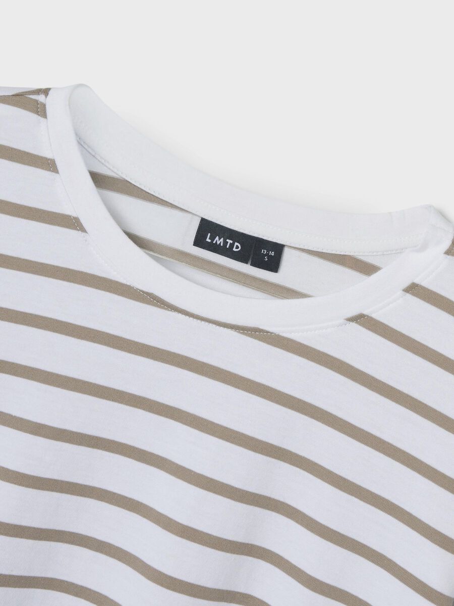 GESTREEPT TOP MET LANGE MOUWEN