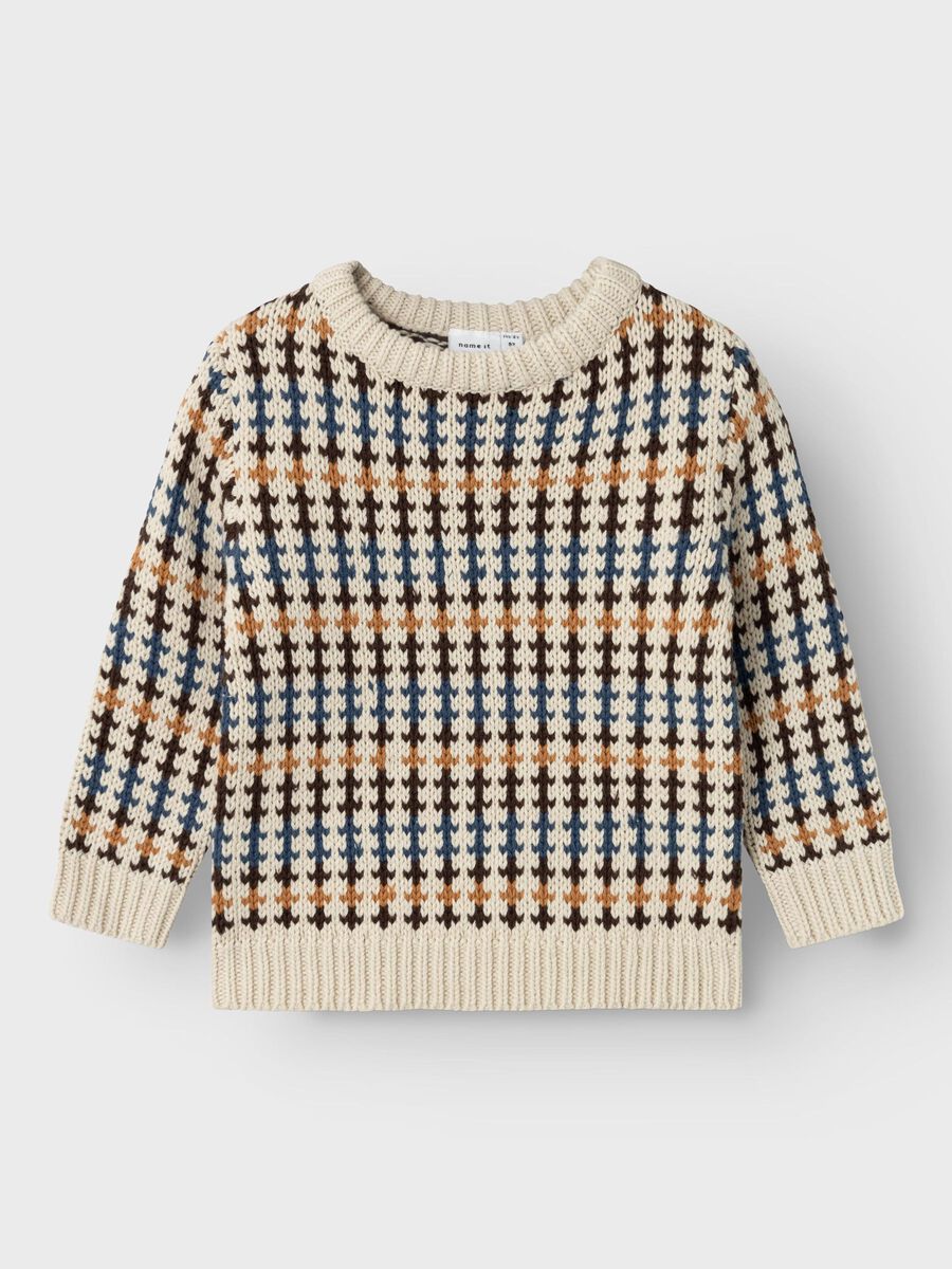 LANGE MOUWEN GEBREIDE TRUI