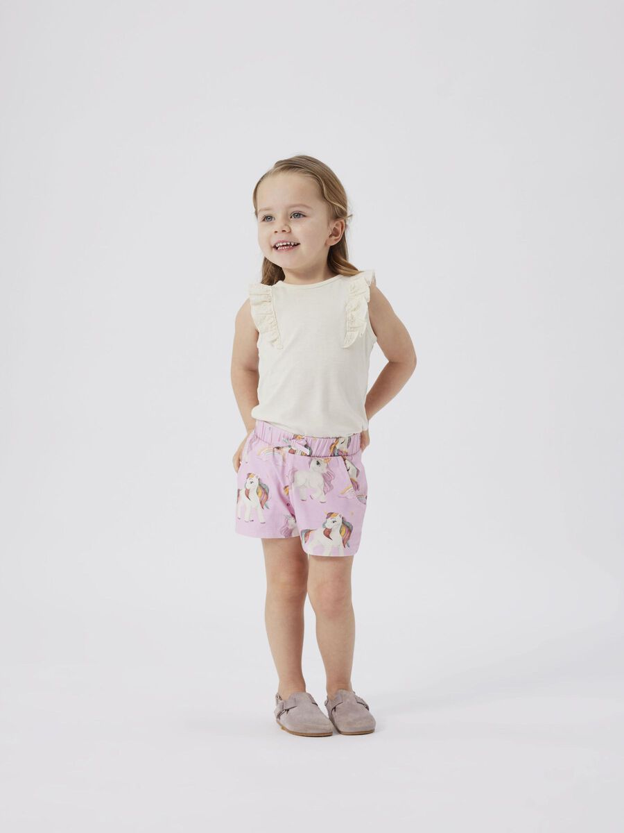 REGULAR FIT TOP MET KAPMOUWEN