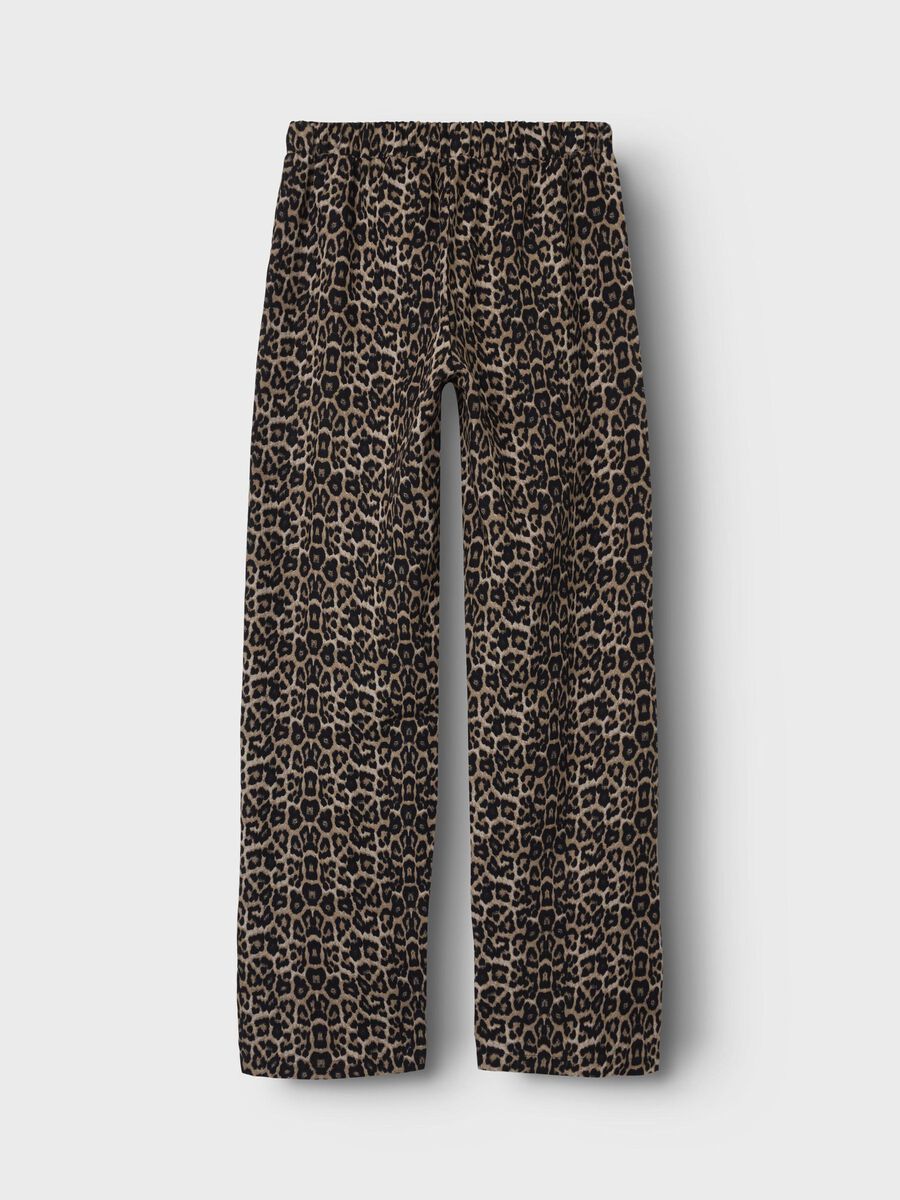 LUIPAARD WIDE LEG BROEK