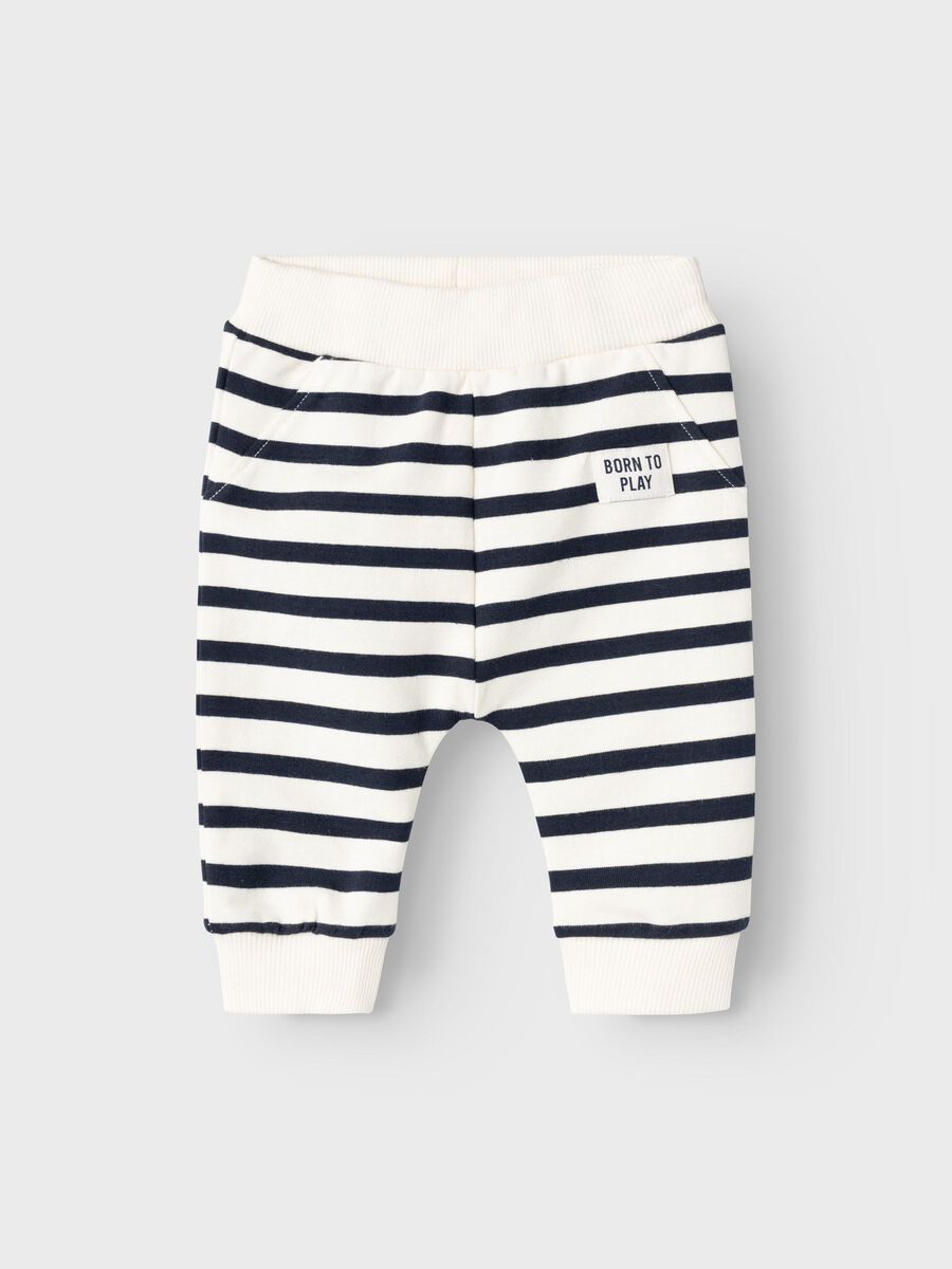 GESTREEPT SWEATBROEK