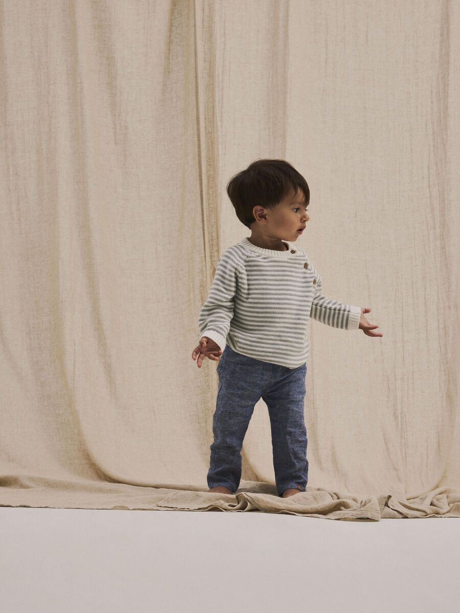 GESTREEPT GEBREIDE TRUI