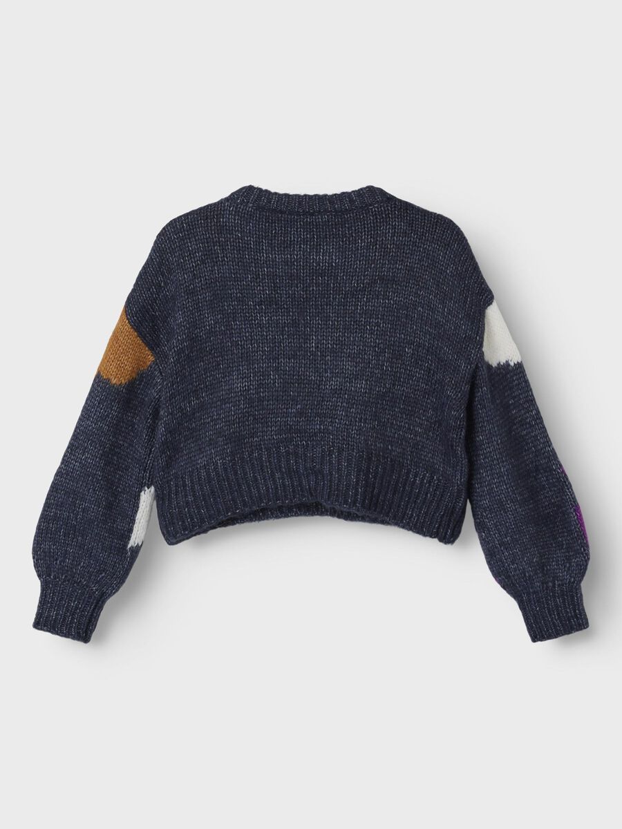 LANGE MOUWEN GEBREIDE TRUI