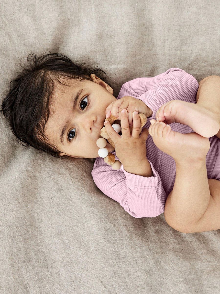 LANGE MOUWEN RIB ROMPER