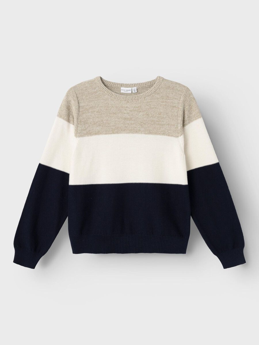 LANGE MOUWEN GEBREIDE TRUI