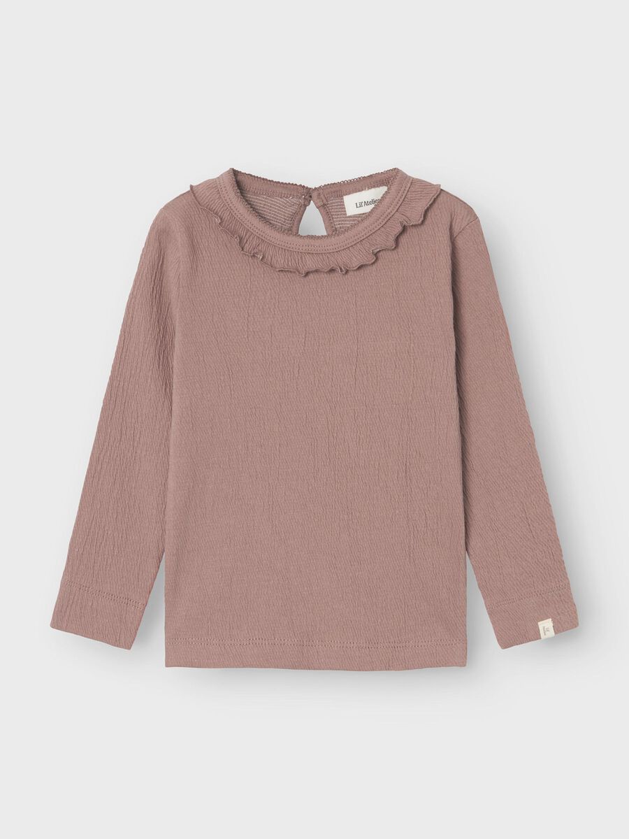 SLIM FIT TOP MET LANGE MOUWEN