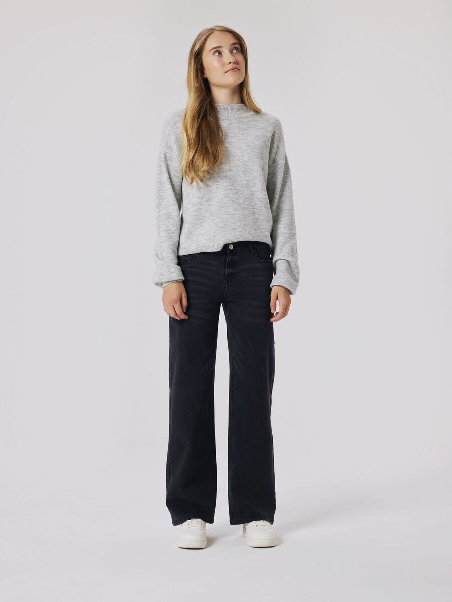 LANGE MOUWEN GEBREIDE TRUI