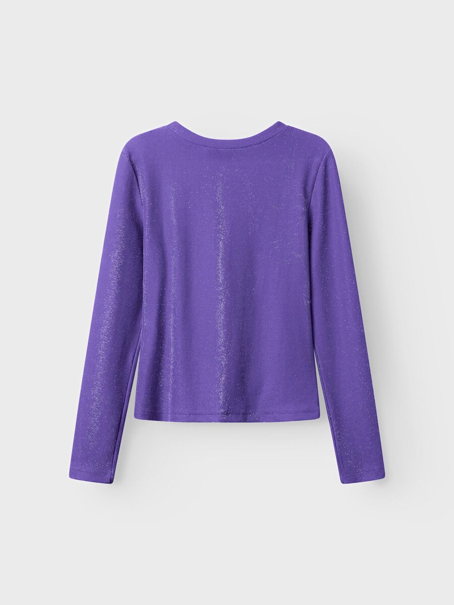 GLITTER TOP MET LANGE MOUWEN