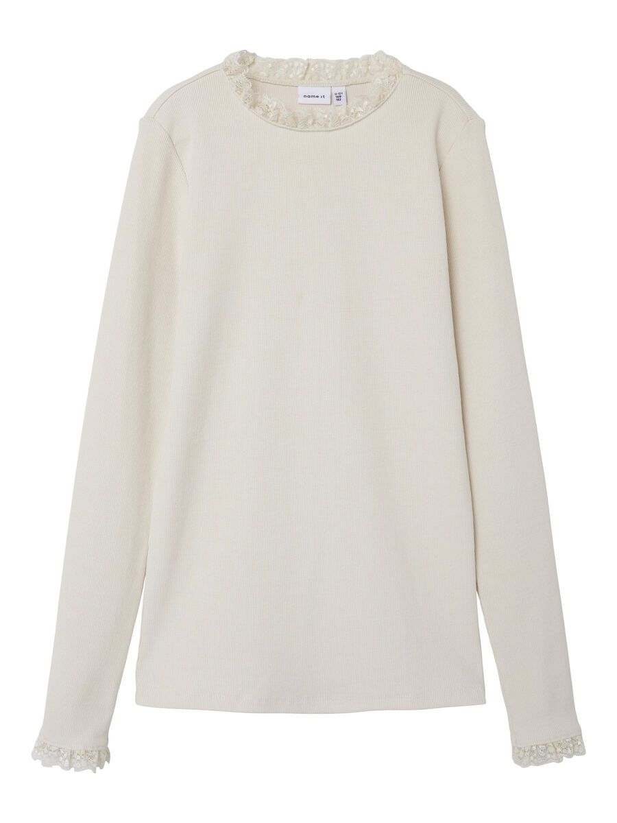 SLIM FIT TOP MET LANGE MOUWEN