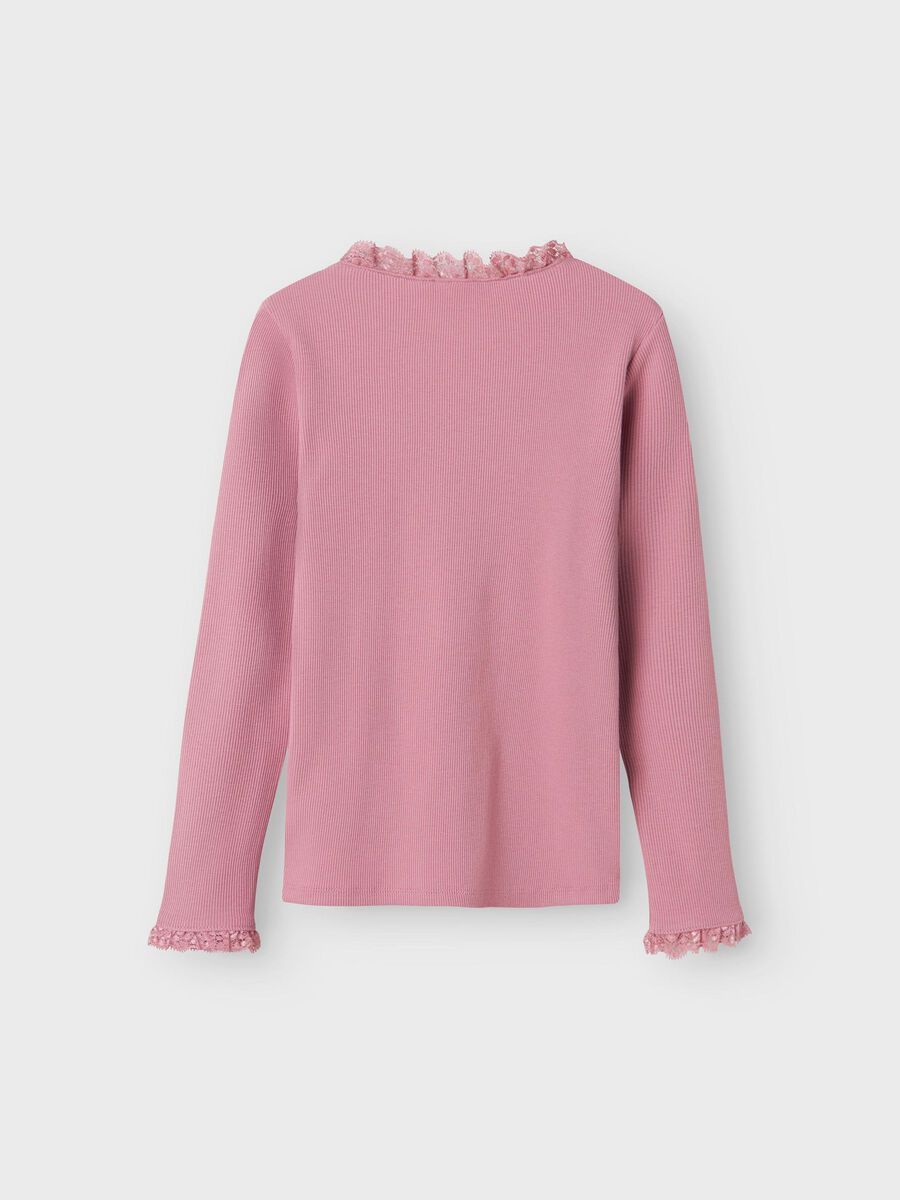 SLIM FIT TOP MET LANGE MOUWEN