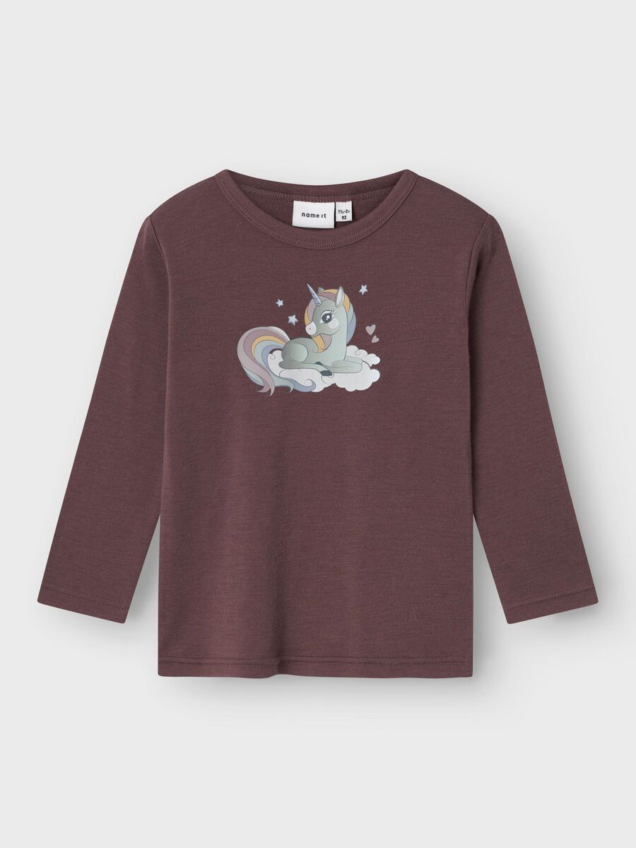 MERINOWOL TOP MET LANGE MOUWEN