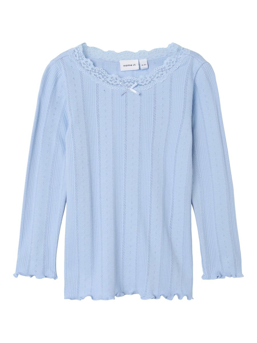 SLIM FIT TOP MET LANGE MOUWEN