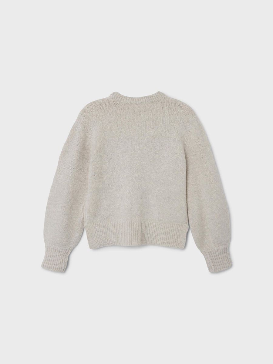 LANGE MOUWEN GEBREIDE TRUI