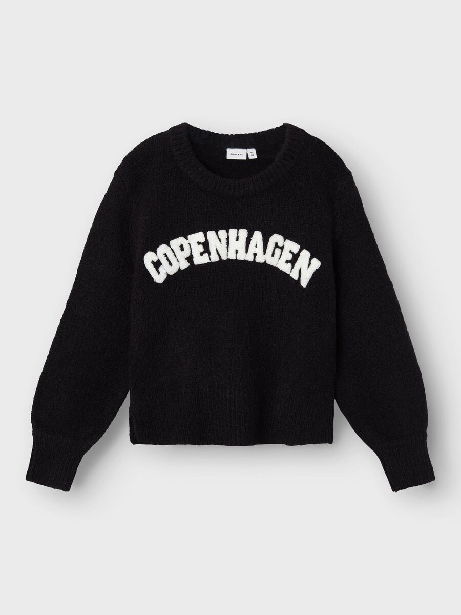 LANGE MOUWEN GEBREIDE TRUI