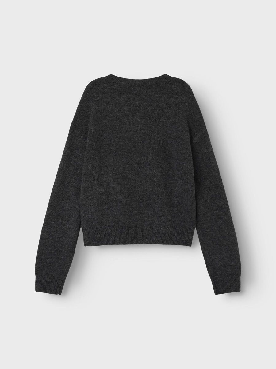 LANGE MOUWEN GEBREIDE TRUI