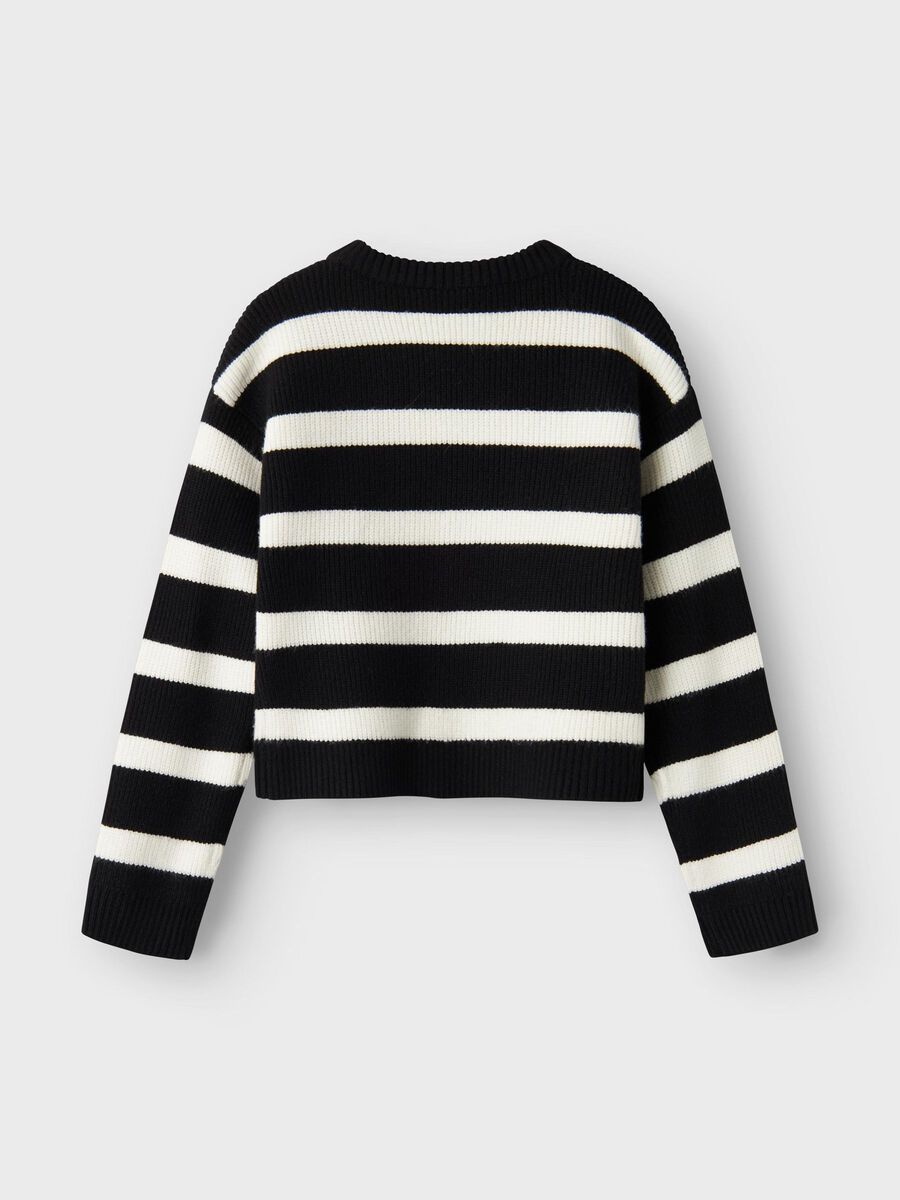 LANGE MOUWEN GEBREIDE TRUI