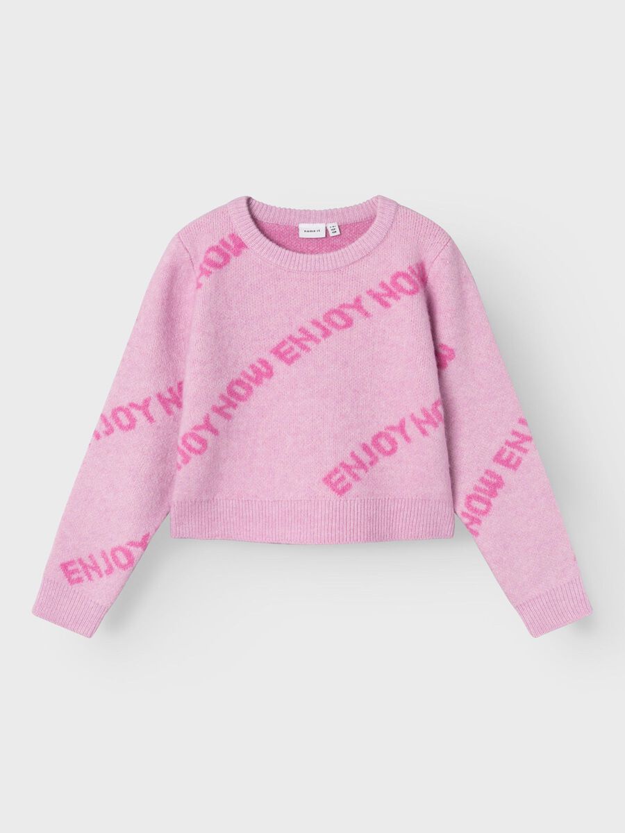 LANGE MOUWEN GEBREIDE TRUI