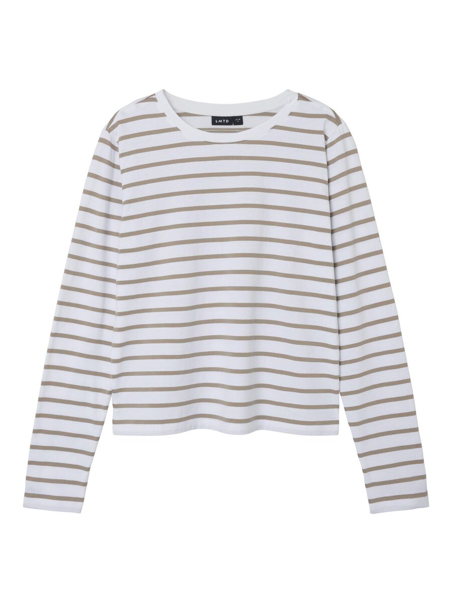 GESTREEPT TOP MET LANGE MOUWEN