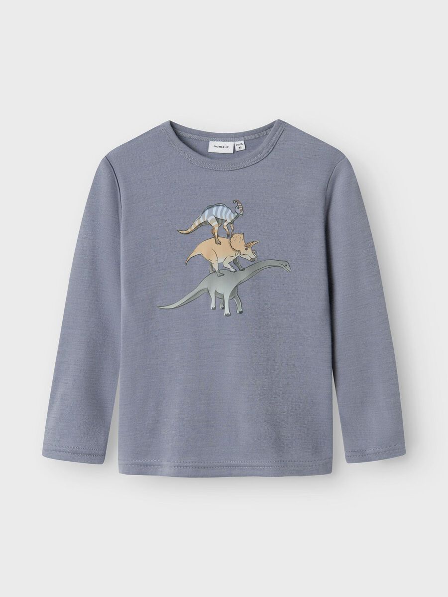 MERINOWOL TOP MET LANGE MOUWEN