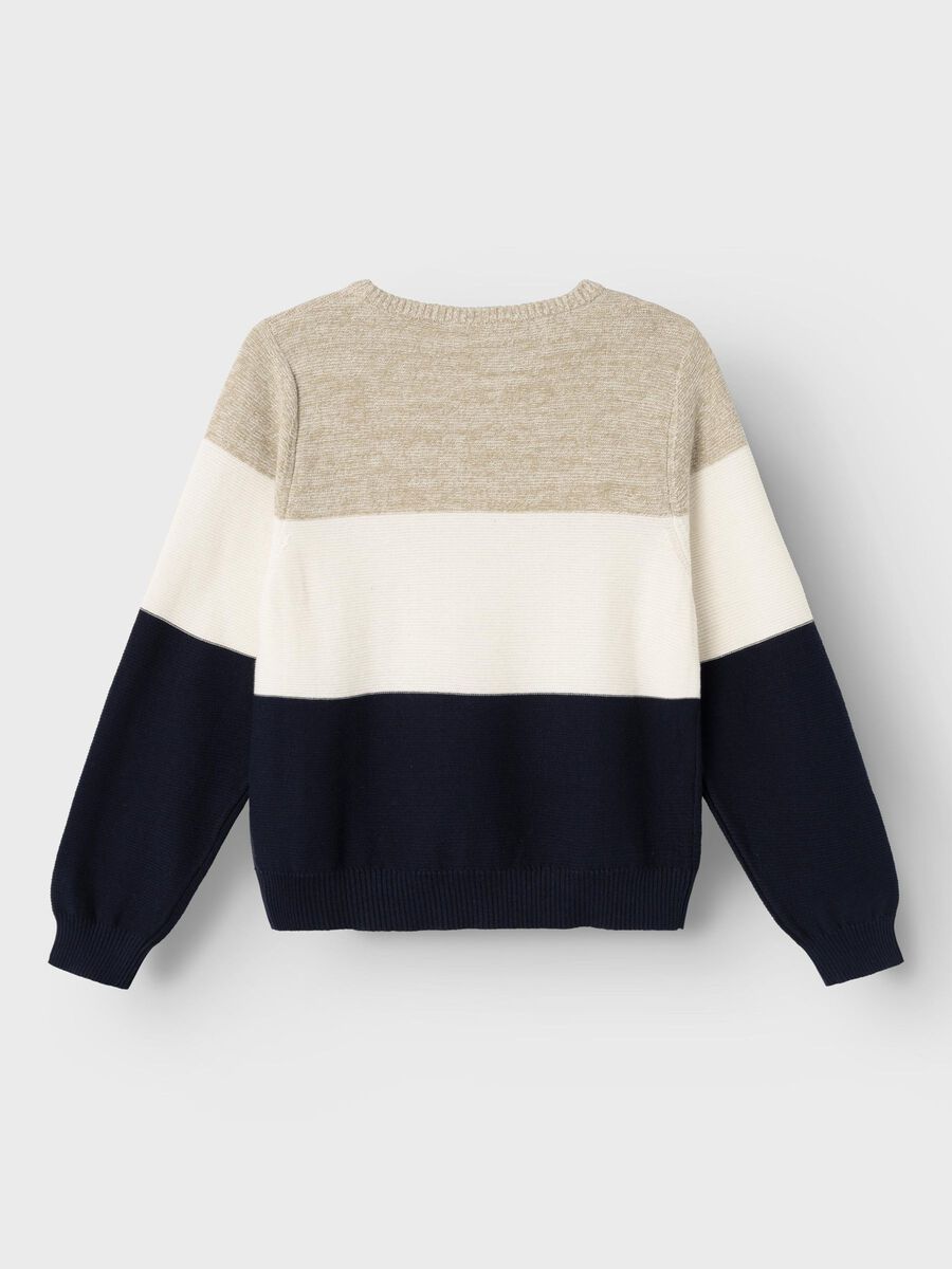 LANGE MOUWEN GEBREIDE TRUI