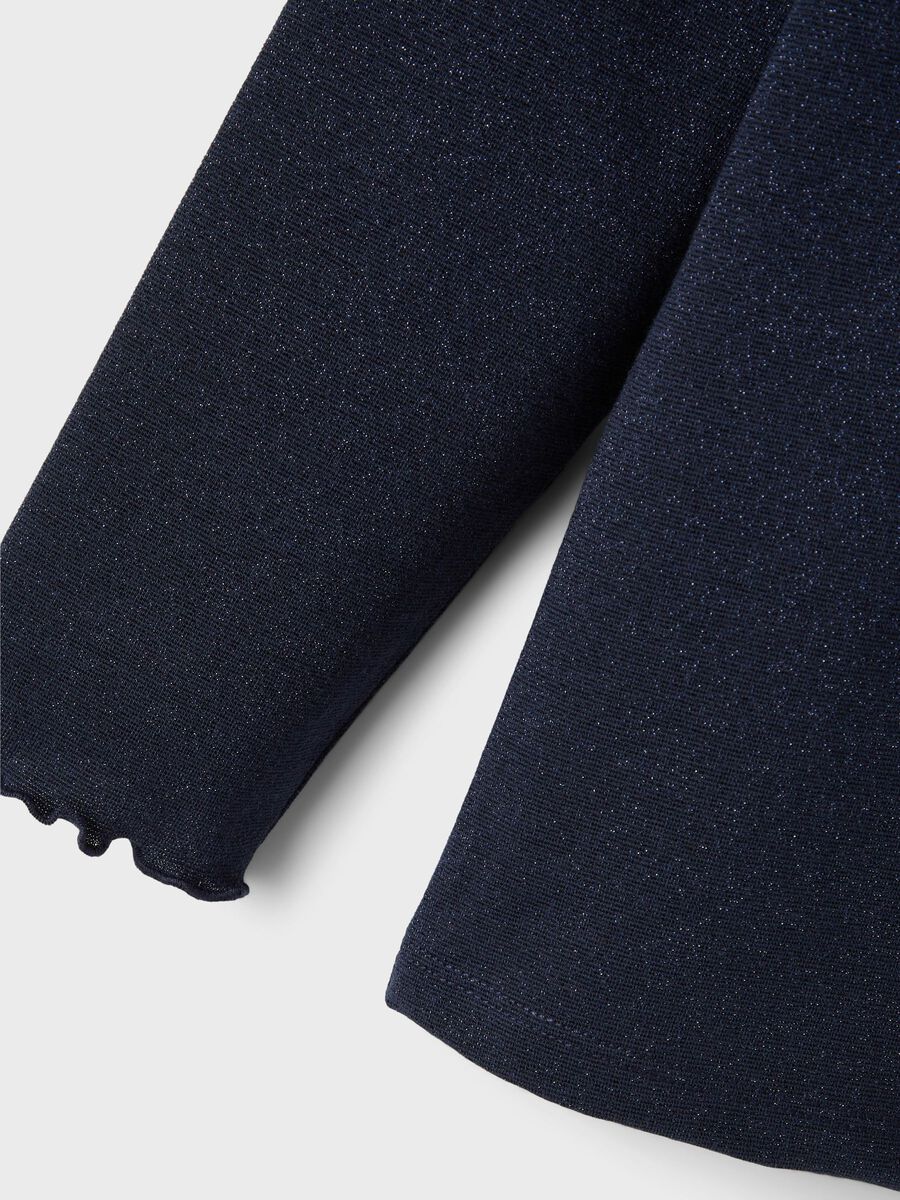 GLITTER TOP MET LANGE MOUWEN