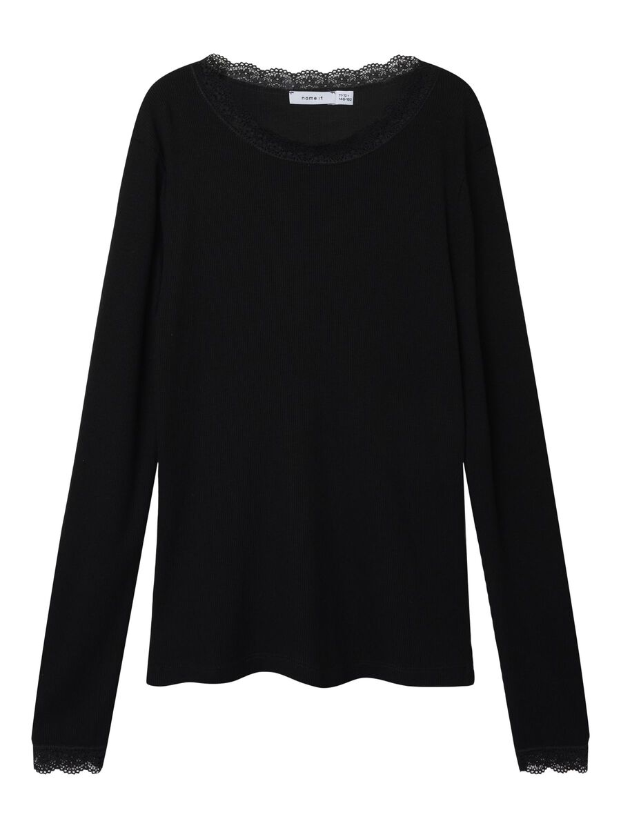 SLIM FIT TOP MET LANGE MOUWEN