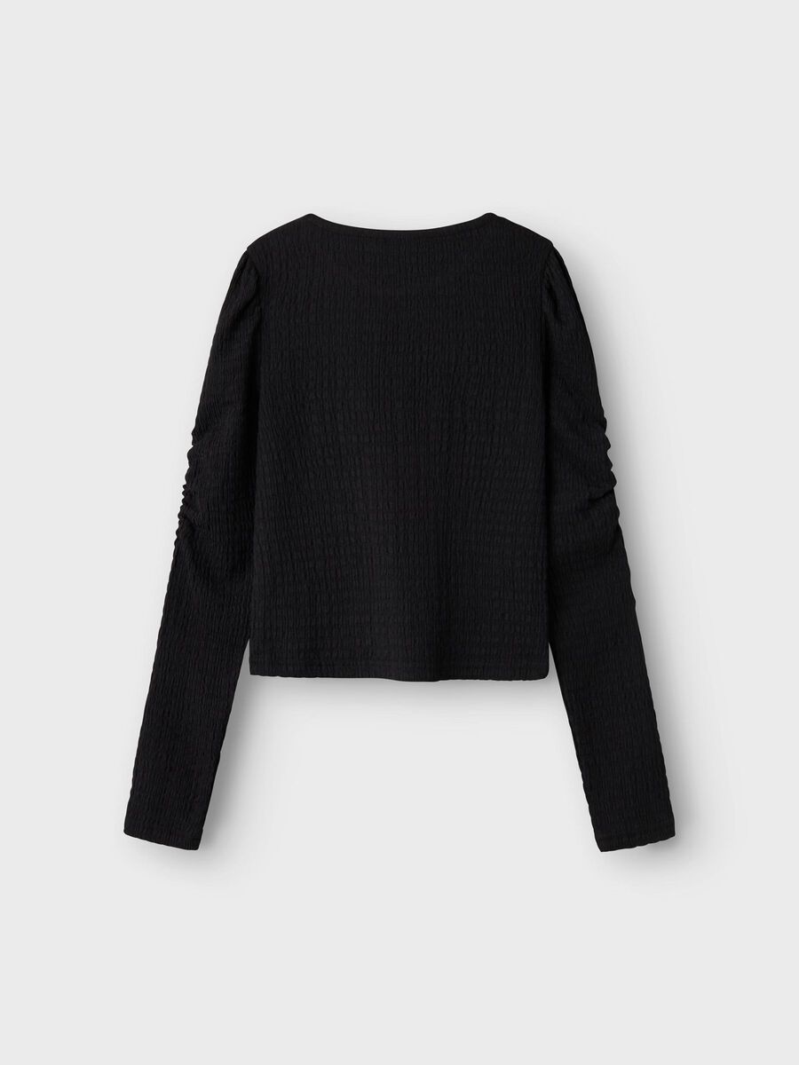 SLIM FIT TOP MET LANGE MOUWEN