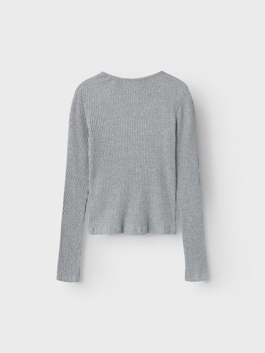 SLIM FIT TOP MET LANGE MOUWEN