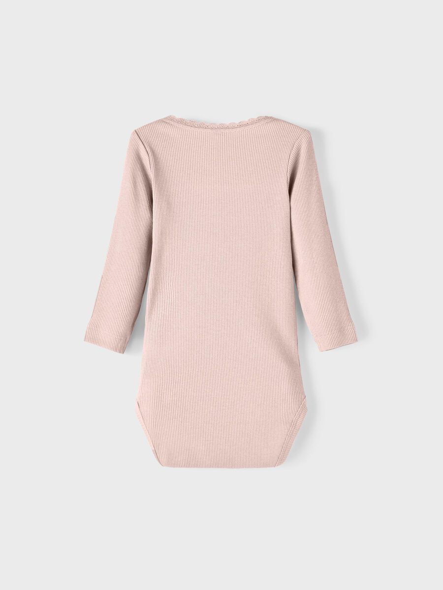 LANGE MOUWEN RIB ROMPER