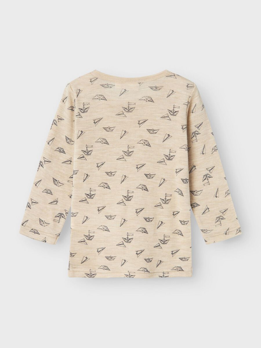 MERINO WOL TOP MET LANGE MOUWEN