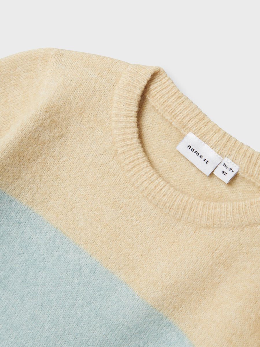 LANGE MOUWEN GEBREIDE TRUI