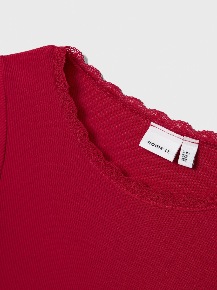 SLIM FIT TOP MET LANGE MOUWEN